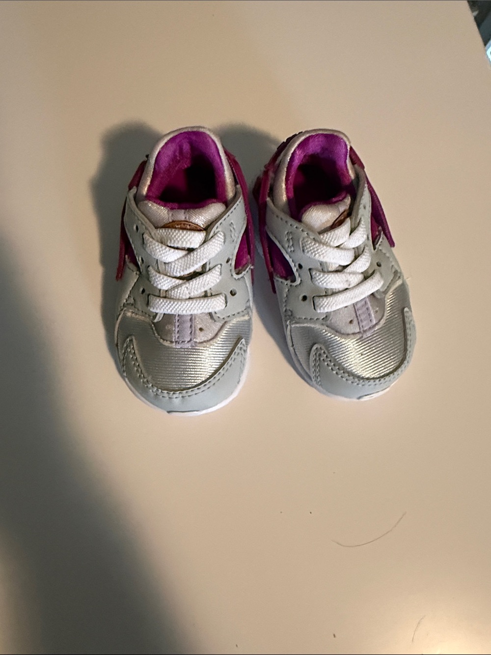 Nike Kids White and Purple Toddler Sneakers